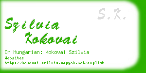 szilvia kokovai business card